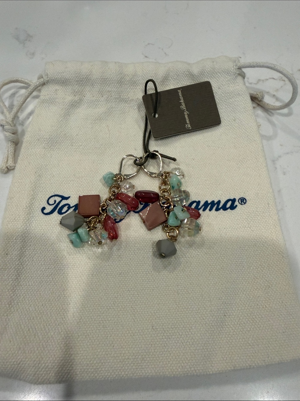 New! Tommy Bahama Multicolor Beaded Drop Earrings